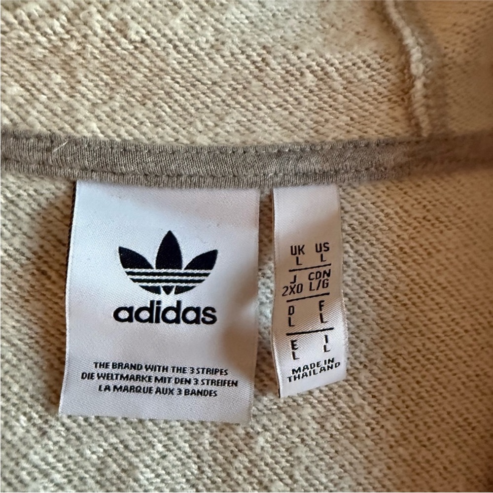 Adidas Men's Light Gray Zip-Up Hoodie - Picture 2 of 7